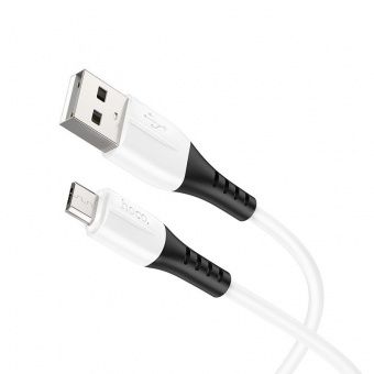Дата-кабель Hoco X82 Micro (силиконовый 1м., 2.4A) цвет: белый