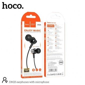 Наушники Hoco DM25 с микрофоном (1.2 м), цвет: Чёрный