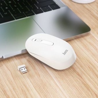 Мышь беспроводная Hoco GM14 (2,4G,1200dpi) цвет: белый