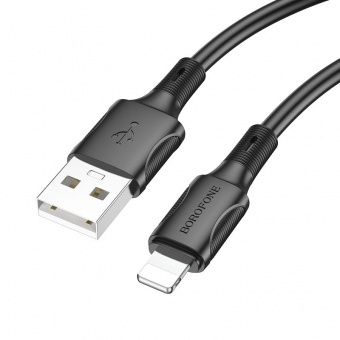 Дата-кабель Borofone BX80 IP (1м., 2.4A), цвет: Чёрный