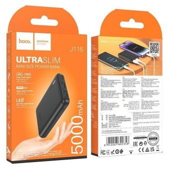 Внешний аккумулятор Hoco J115  5000mAh цвет: Чёрный