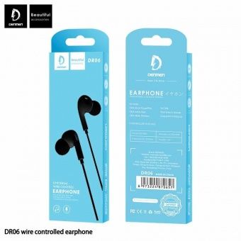 Наушники Denmen DR06 с микрофоном (1.2 м), цвет: Чёрный