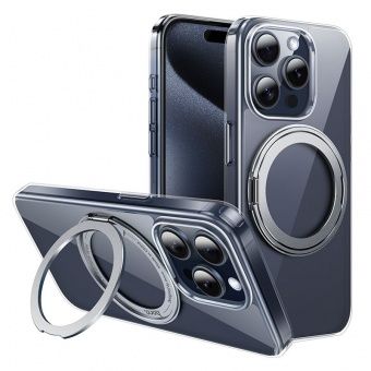 Чехол Hoco AS1 для iP15 Pro магнитный с кольцом цвет: прозрачный