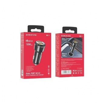 Автомобильное ЗУ Borofone BZ17 (2USB: QC3.0) цвет: Чёрный