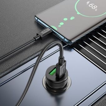 Автомобильное ЗУ Hoco Z49B (PD20W+18W QC3.0) цвет: Чёрный
