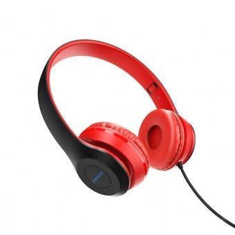 Наушники BOROFONE BO5 полноразмерные с микрофоном, цвет: красный