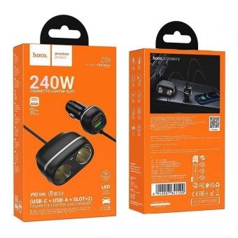 Автомобильное ЗУ Hoco Z59 (48W PD30W+QC3.0) цвет: Чёрный