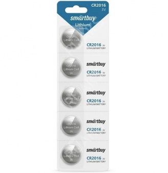 Литиевые батарейки SMARTBUY CR2016/5B