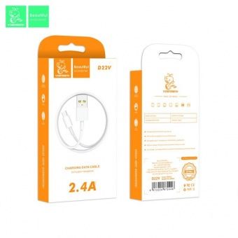 Дата-кабель Denmen D22V Micro (1м.,2.4A) цвет: белый