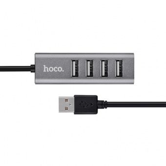 Адаптер Hoco HB1 USB - Xaб на 4 USB цвет: графитовый