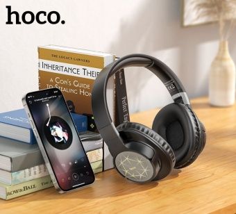 Беспроводные наушники Hoco ESD19 полноразмерные с подсветкой  цвет: Чёрный