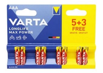 Батарейки алкалиновые VARTA LongLife Max Power LR03/8BP AAA