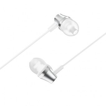 Наушники Borofone BM38 с микрофоном (1.2 м), цвет: серебро