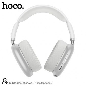 Беспроводные наушники Hoco ESD15 полноразмерные с микрофоном цвет: серебро