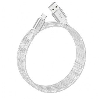 Дата-кабель Hoco X98 Micro (силиконовый,2.4 А) цвет: серебро