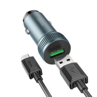 Автомобильное ЗУ Hoco Z49A (QC3.0 18W+кабель Micro) цвет: металлик