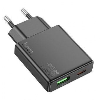 Сетевое зарядное устройство Hoco N38 (PD20W+QC3.0) цвет: Чёрный