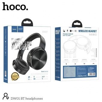 Беспроводные наушники Hoco DW01 полноразмерные цвет: Чёрный