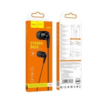 Наушники Hoco M97 с микрофоном (1.2 м), цвет: Чёрный