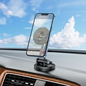 Автодержатель Hoco CA113 магнитный с присоской цвет: Чёрный