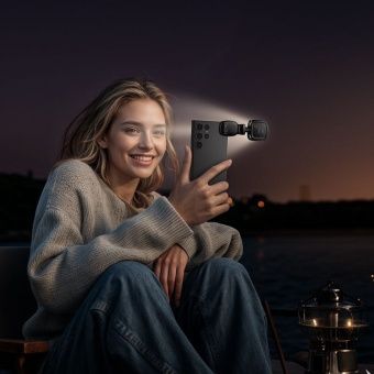 Селфи лампа Hoco K29 аккумулятор 300мА·ч, подсветка 9 уровней цвет: Чёрный
