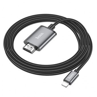 Адаптер Hoco UA27 кабель IP - HDMI (1080P,2 м) цвет: металлик