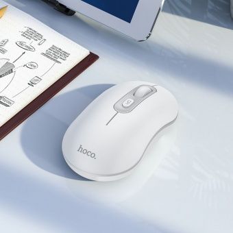 Мышь беспроводная Hoco GM21 (2,4G,1600dpi) цвет: бело-серый