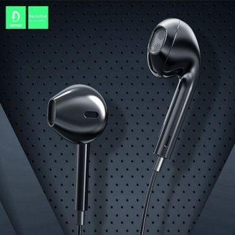 Наушники Denmen DR01 с микрофоном (1.2 м), цвет: Чёрный