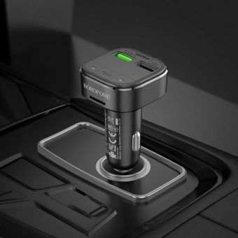 FM-модулятор с автомобильным ЗУ Borofone BC43 цвет: Чёрный
