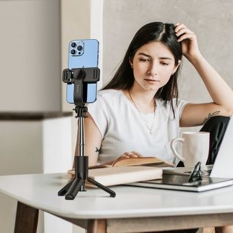 Монопод для селфи Hoco K17 Беспроводной Bluetooth цвет: Чёрный