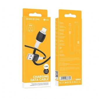 Дата-кабель Borofone BX84 IP (1м., 2.4A), цвет: Чёрный