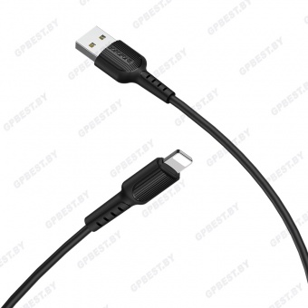 Дата-кабель BOROFONE BX16 IP (1м., 2A), цвет чёрный