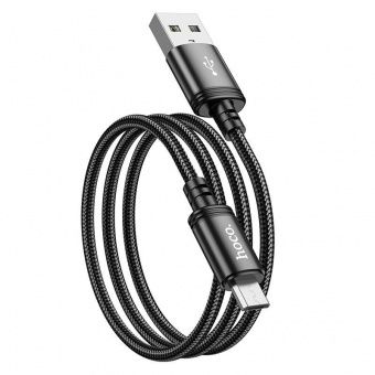 Дата-кабель Hoco X89 Micro (нейлон 1м., 2.4A) цвет: Чёрный