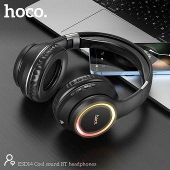 Беспроводные наушники Hoco ESD14 полноразмерные с микрофоном цвет: Чёрный