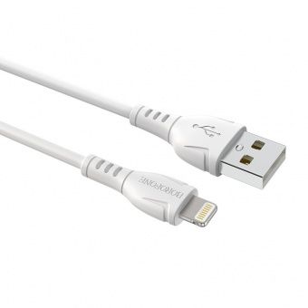 Дата-кабель BOROFONE BX51 IP (1м., 2.4A), цвет: белый