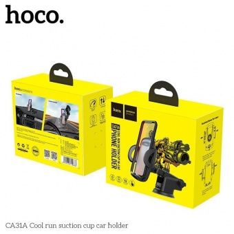 Автодержатель Hoco CA31A присоска, зажим, телескопический, цвет: Чёрный