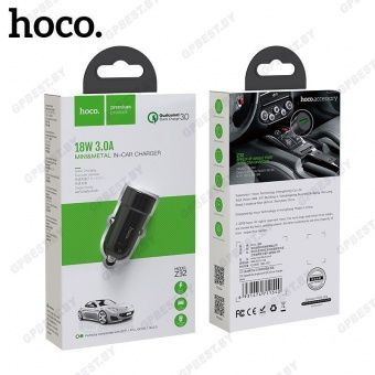 Автомобильное ЗУ Hoco Z32 (1USB: QC3.0) цвет: Чёрный