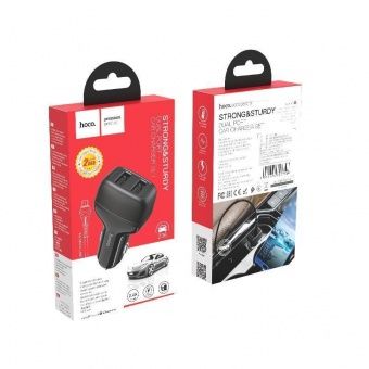 Автомобильное ЗУ Hoco Z36 +Micro кабель  (2USB: 2.4A) цвет: Чёрный