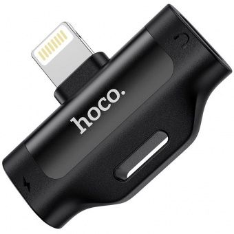 Адаптер Hoco LS31 IP - IP+IP цвет: Чёрный