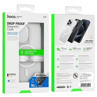 Чехол Hoco AS2 для iP15 Pro магнитный,противоударный цвет: белый