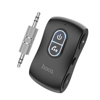 Автомобильный беспроводной AUX адаптер/трансмиттер Hoco E73 PRO цвет: Чёрный