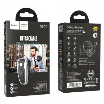 Bluetooth-гарнитура Hoco RT07 цвет: Чёрный (Bluetooth 5.0; 110мАч)