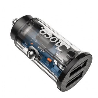 Автомобильное ЗУ Hoco DZ3 (2 USB: 2.4A) цвет: Чёрный