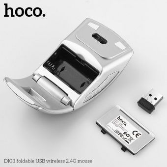 Мышь беспроводная Hoco DI03 складная (USB 2.4 ГГц) цвет: Чёрный