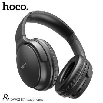 Беспроводные наушники Hoco DW02 полноразмерные с микрофоном, цвет: Чёрный