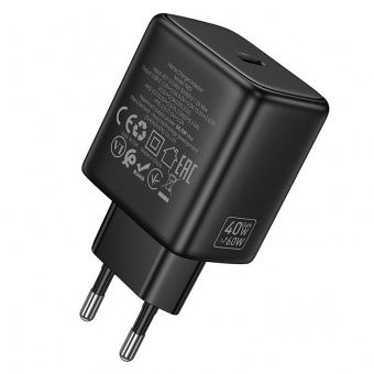 Сетевое зарядное устройство Hoco N83 (PD40W)  цвет: черный