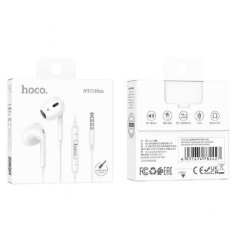 Наушники Hoco M101 Max с микрофоном (1.2 м) цвет: белый
