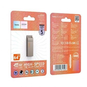 USB флэш-диск Hoco 64Gb UD13 USB 3.2 цвет: металлик