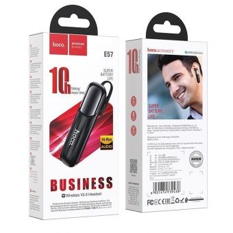 Bluetooth-гарнитура Hoco E57 цвет: Чёрный