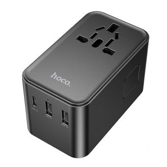 Сетевой адаптер-переходник Hoco AC18 (PD35W (с кабелем+1C2A) цвет: Чёрный